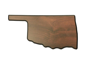 11" x 5 1/2" Walnut Finish Black Edge Oklahoma State Plaque