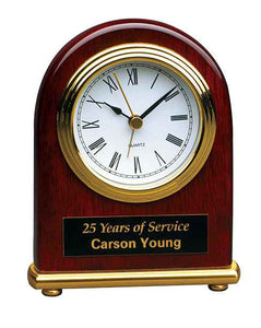 4" x 5" Rosewood Piano Finish Arch Desk Clock