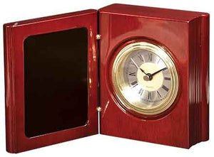 5 3/8" Rosewood Piano Finish Book Clock