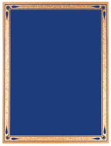 4" x 6" Blue/Gold Brass Teardrop Plaque Plate