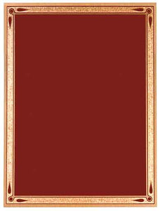 4" x 6" Red/Gold Brass Teardrop Plaque Plate