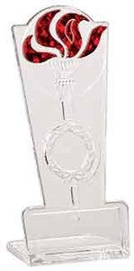 8" Clear/Red Torch Stand