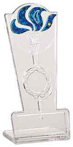8" Clear/Blue Torch Stand