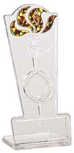 8" Clear/Gold Torch Stand