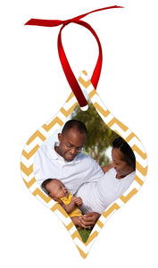 2.75" x 4" Gloss White Unisub Aluminum Tapered Ornament, 2-sided