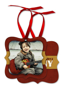 2.95" x 2.95" Gloss White Unisub Aluminum Prague Ornament, 2-sided