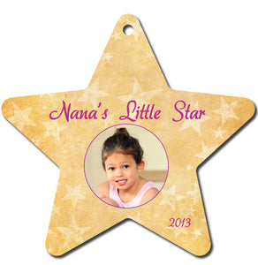 3.98" x 3.81" Gloss White Unisub Aluminum Star Ornament, 2-sided