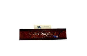 9.375" x 2.25" Unisub Mahogany Executive Desk Wedge w/Business Card Slot, Insert