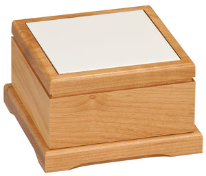 3 1/4" Red Alder Pet Urn with Routed Top