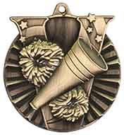 2" Antique Gold Cheer Victory Medal