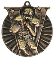 2" Antique Gold Football Victory Medal