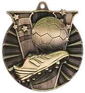 2" Antique Gold Soccer Victory Medal