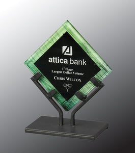 10" Green Galaxy Acrylic Plaque with Iron Stand