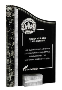 5" x 8" Silver/Black Victory SunRay Acrylic with Aluminum Base