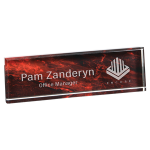 9 1/2" x 2 3/4" Red Marble Acrylic Name Bar