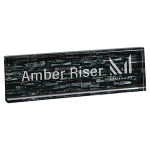 9 1/2" x 2 3/4" Gray Brick Acrylic Name Bar