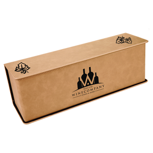 Light Brown Laserable Leatherette Single Wine Box with Tools