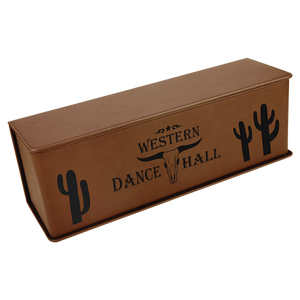 Dark Brown Laserable Leatherette Single Wine Box with Tools
