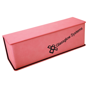 Pink Laserable Leatherette Single Wine Box with Tools