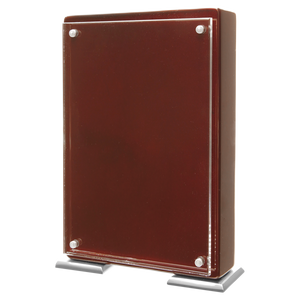 7 1/4" Rosewood Finish High Gloss Floating Acrylic Standup Plaque
