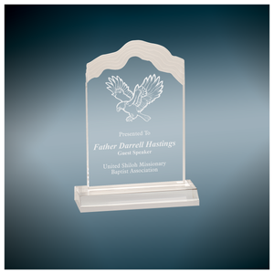 4" x 6" Clear Frosted White Cap Edge Acrylic with 5" Base