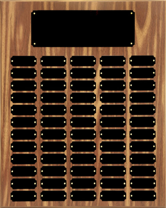 60 Black Plate Walnut Finish Completed Perpetual Plaque