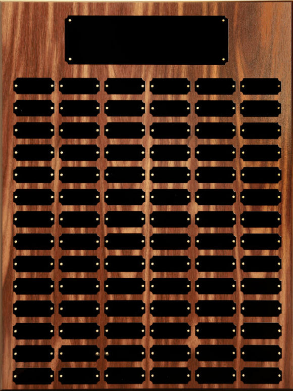 84 Black Plate Walnut Finish Completed Perpetual Plaque