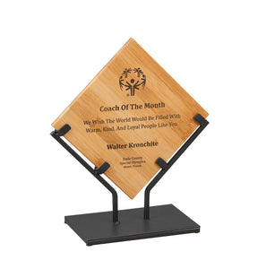 10" Bamboo Plaque with Iron Stand