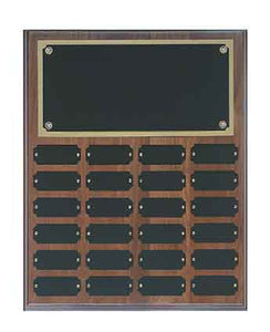 24 Plate Genuine Walnut Completed Perpetual Plaque