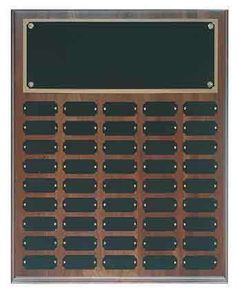 45 Plate Genuine Walnut Completed Perpetual Plaque