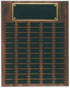 60 Plate Genuine Walnut Completed Perpetual Plaque