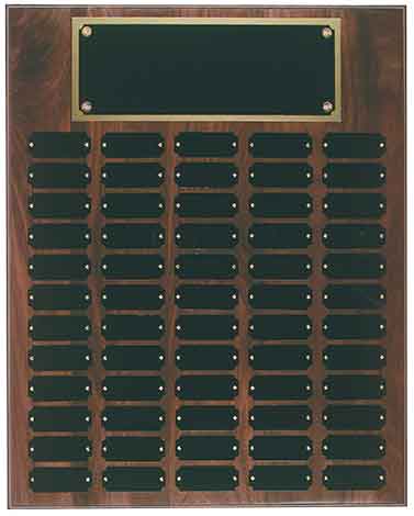 60 Plate Genuine Walnut Completed Perpetual Plaque