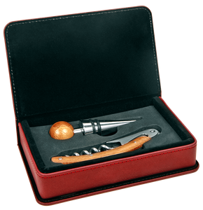Rose Laserable Leatherette 2-Piece Wine Tool Set