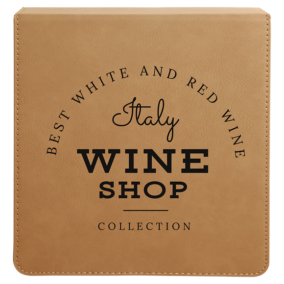 Light Brown Laserable Leatherette 3-Piece Wine Tool Gift Set