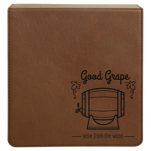 Dark Brown Laserable Leatherette 3-Piece Wine Tool Gift Set