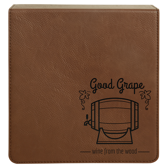 Dark Brown Laserable Leatherette 3-Piece Wine Tool Gift Set