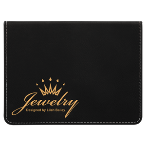 Black/Gold Laserable Leatherette 4-Piece Wine Tool Set