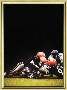 5 7/8" x 7 7/8" Football Brass Plated Steel Hi-Def Plaque Plate