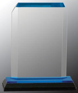 3 1/2" x 5 1/2" Blue Clipped Corner Impress Acrylic