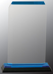 3 1/2" x 6 1/2" Blue Clipped Corner Impress Acrylic