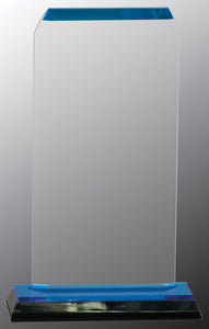 3 1/2" x 7 1/2" Blue Clipped Corner Impress Acrylic