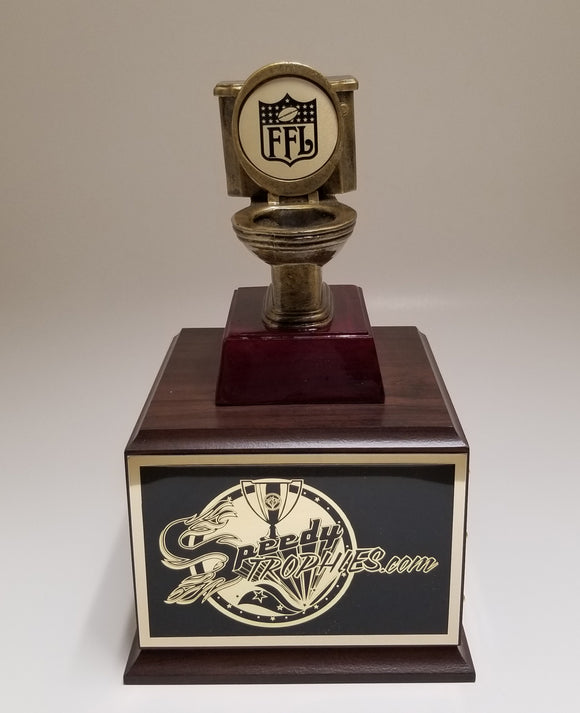 Fantasy Football Trophy 12 Year Toilet Bowl - Free Engraving!